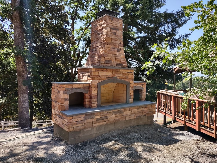 stone outdoor fireplace  in albany oregon
